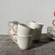 8 Art Deco white Limoges fine porcelain cups