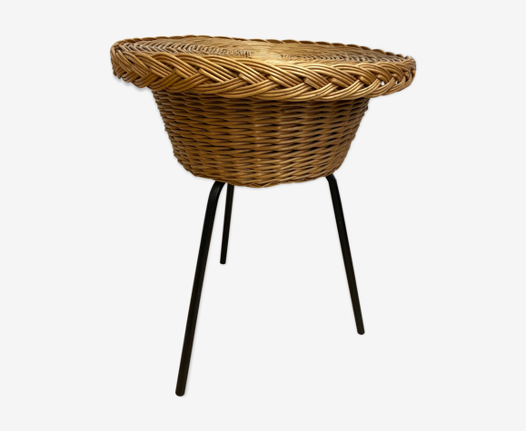 Table couturière en rotin
