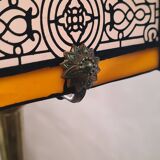 solid bronze lamp france 1960 tyffany style lampshade very beautiful 50x25 elec ok