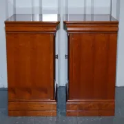 Vintage Cherry Nightstands, France, Set of 2