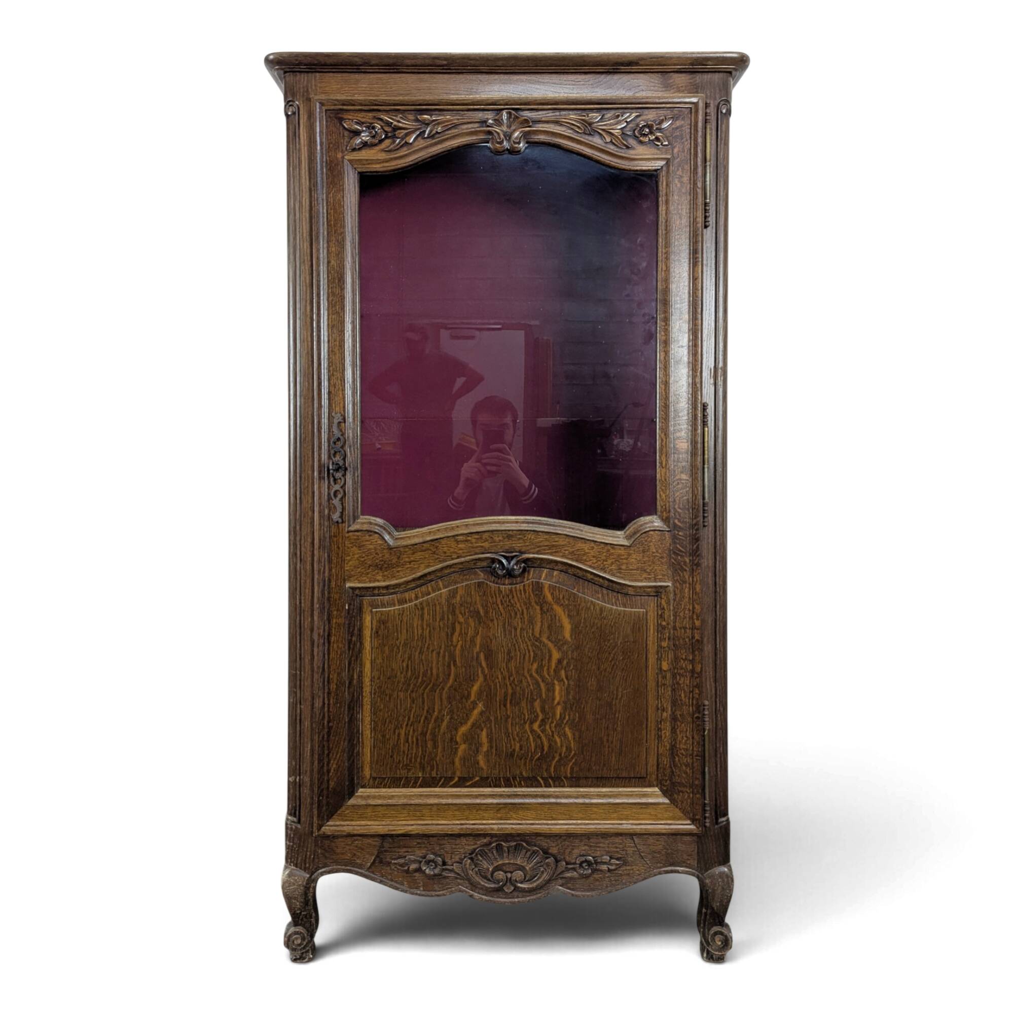 Petite vitrine Louis XV en chêne à une porte