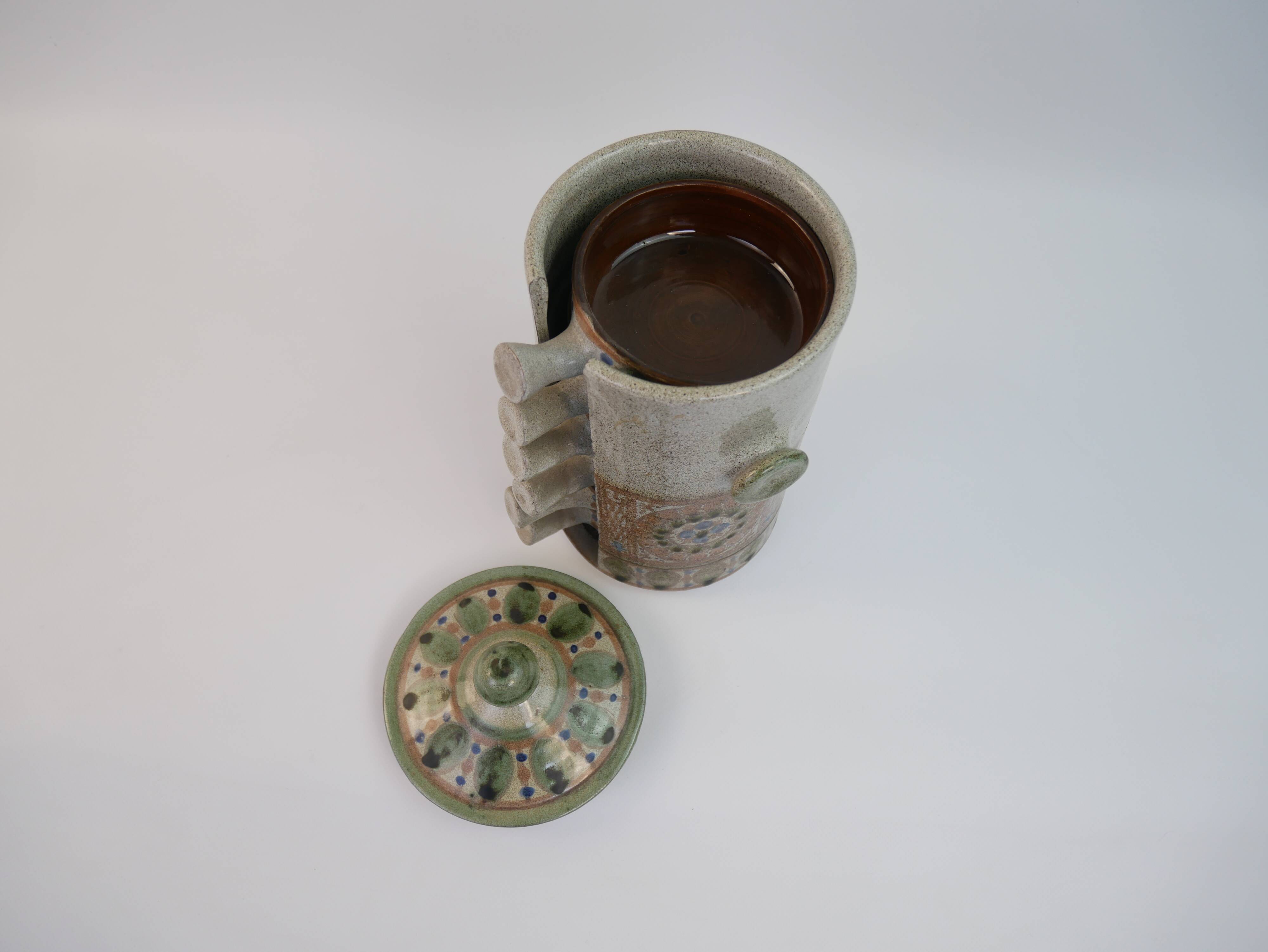 Ceramic aperitif service signed Lamnara Salé Maroc
