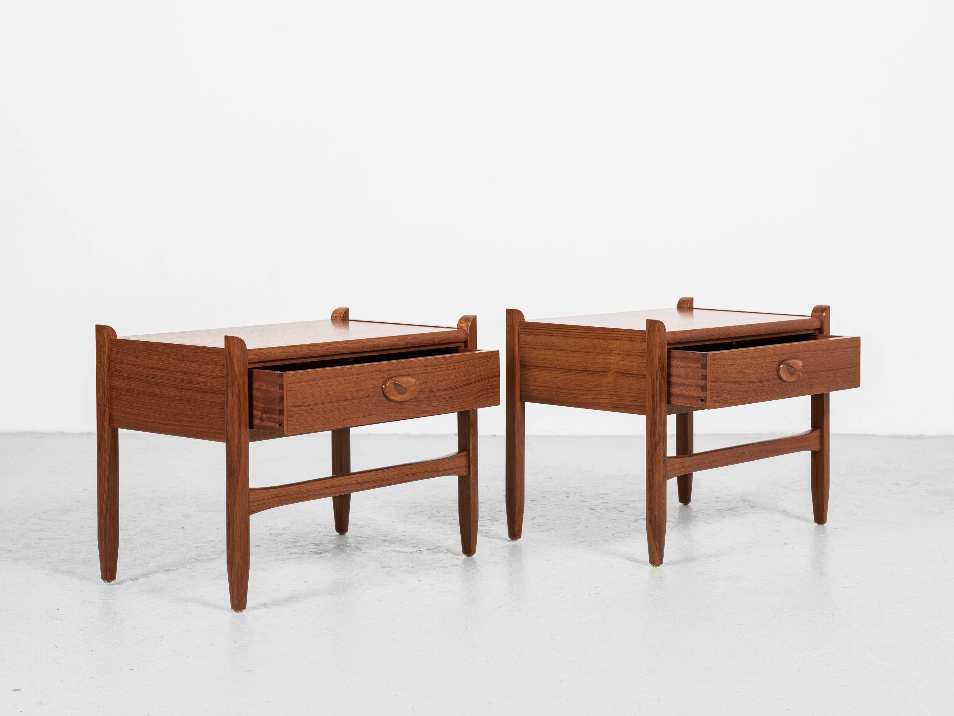 Midcentury Danish pair of night stands in teak 1960s