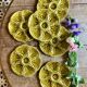 Set of 6 vintage green ceramic oyster plates - Gien