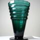 Large antique Art Deco emerald cut crystal vase, Bohemia 1920-1930