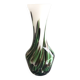 Vase vert et boanc en opaline de Florence annee 70