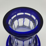 Cobalt blue cut crystal vase
