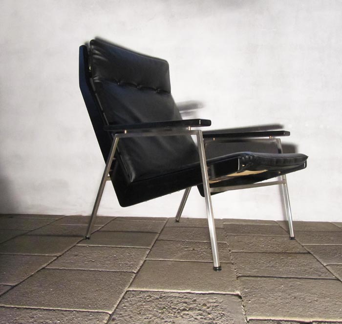 Chair faux leather black rob parry easy chair