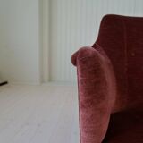 "Samsas" canapé in rare velvet by Carl Malmsten from the mid-century, Sweden, 1960s.