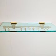 Brass and Glass R14G Wall-Mounted Coat Rack from Peter Ghyczy, 1980s