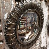Miroir convexe pétale doré 22cm