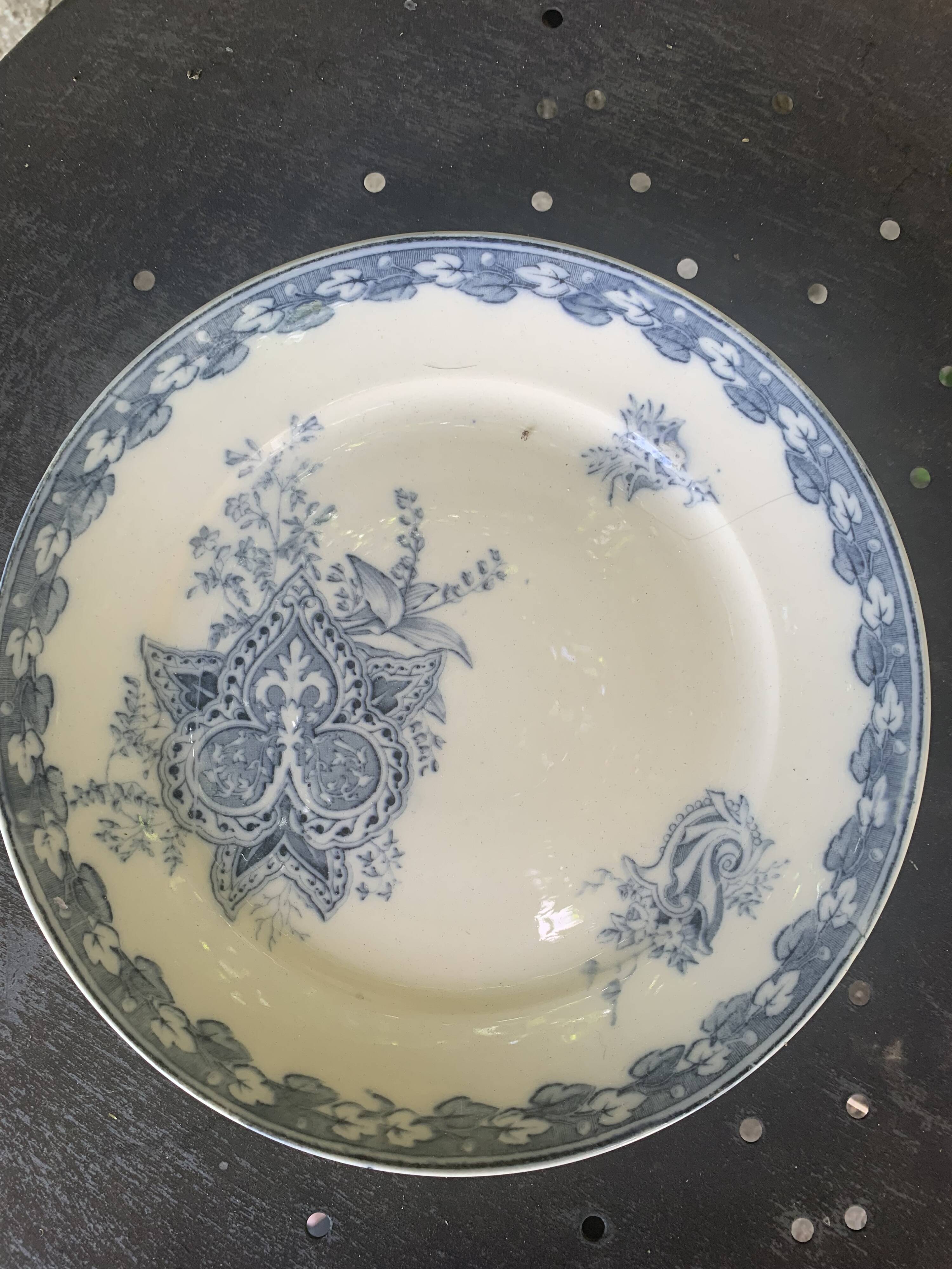 Compotier in earthenware, cartridge model, sarreguemines, u & c, made in france, art deco