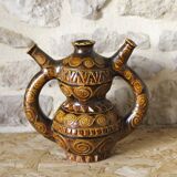 Huguette Bessone ceramic double-handled vase