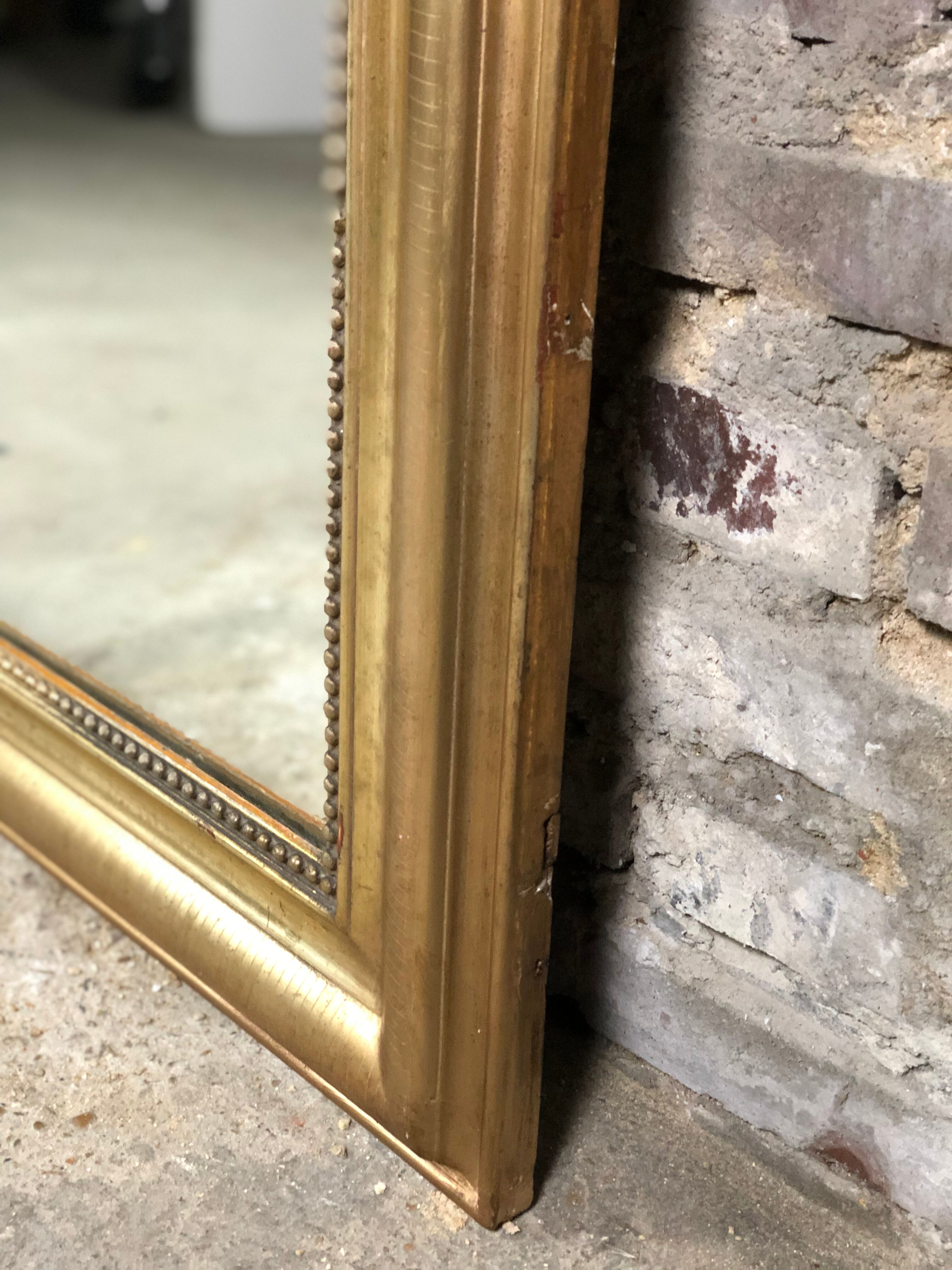 Ice / mirror fireplace in wood and gilded stucco Louis Philippe era