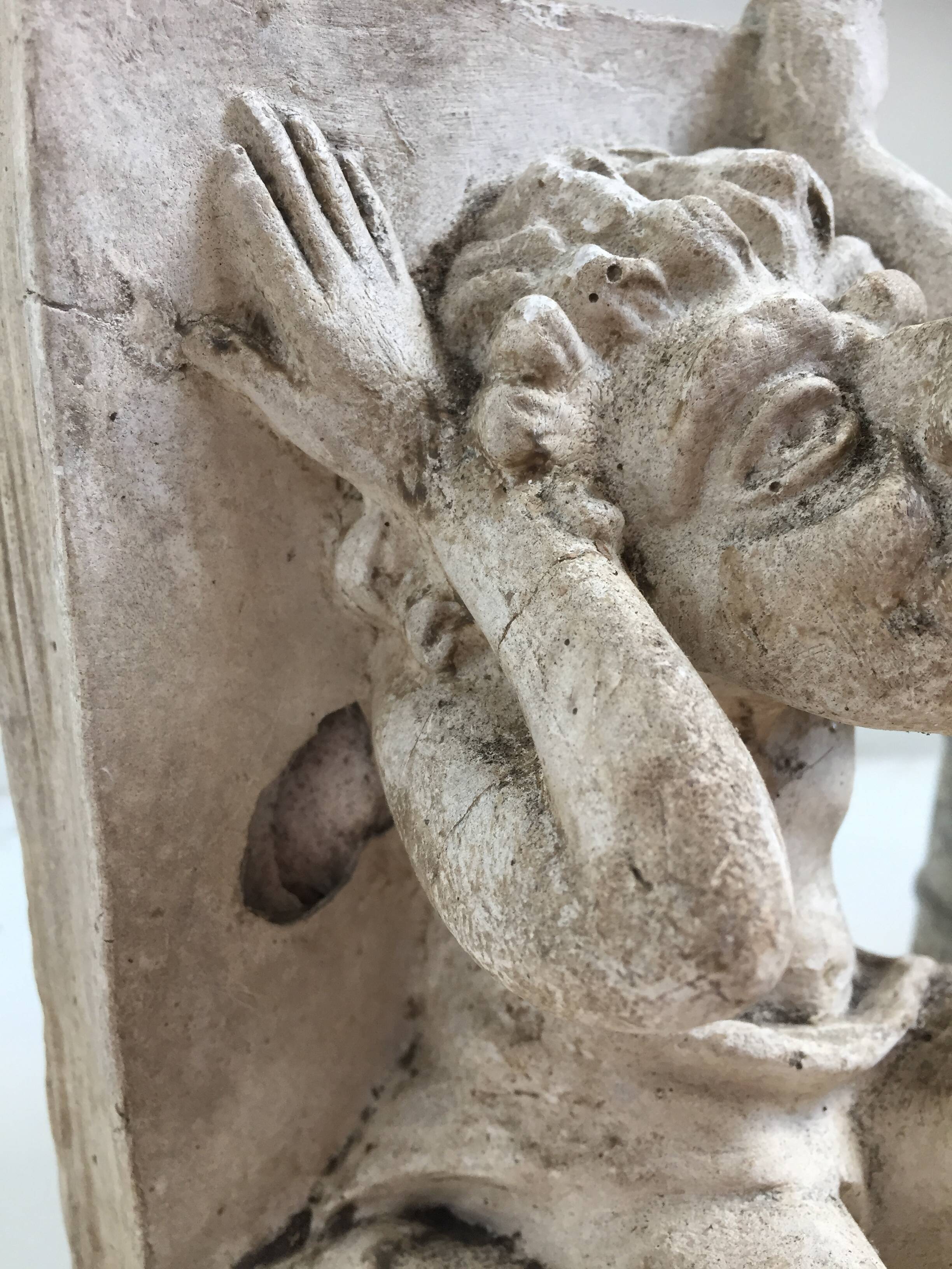 Pair of plaster bookends Gargoyles M. Brown Orléans