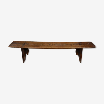 Rustic oak wooden bench old farm bench (Germaine)