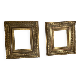 Deux cadres en bois doré XIXème