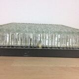 Applique carrée Holophane en verre ciselé, années 50
