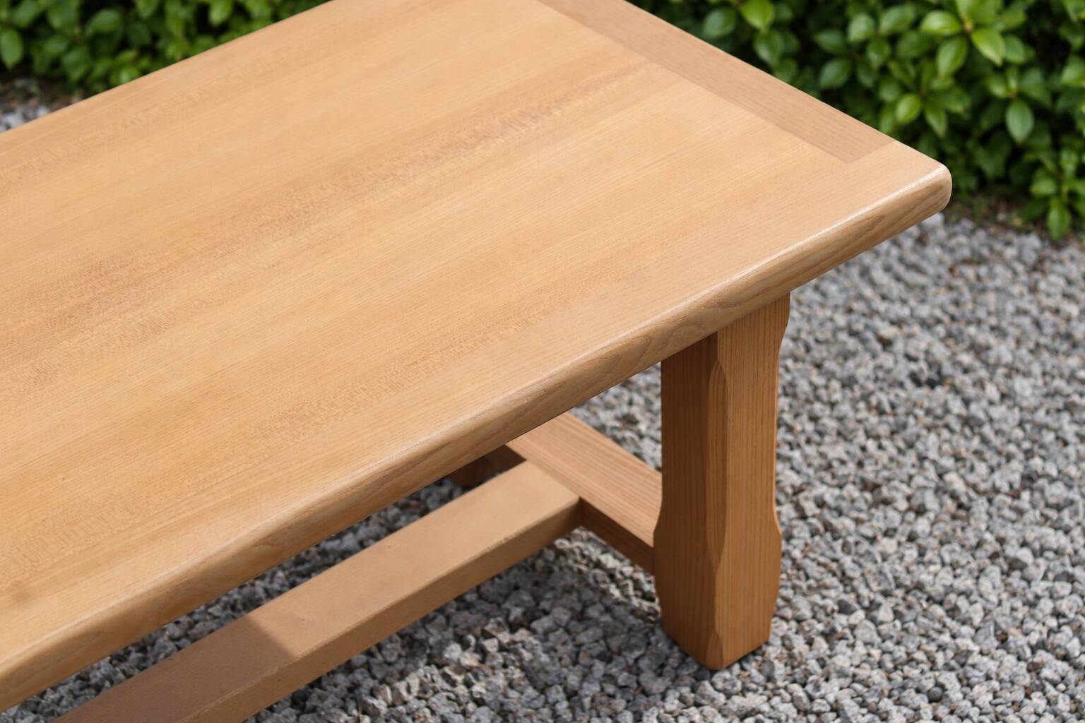 Table basse vintage en chêne style table de ferme – bois naturel – 103 cm