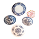 Set of 4 blue and white porcelain plates