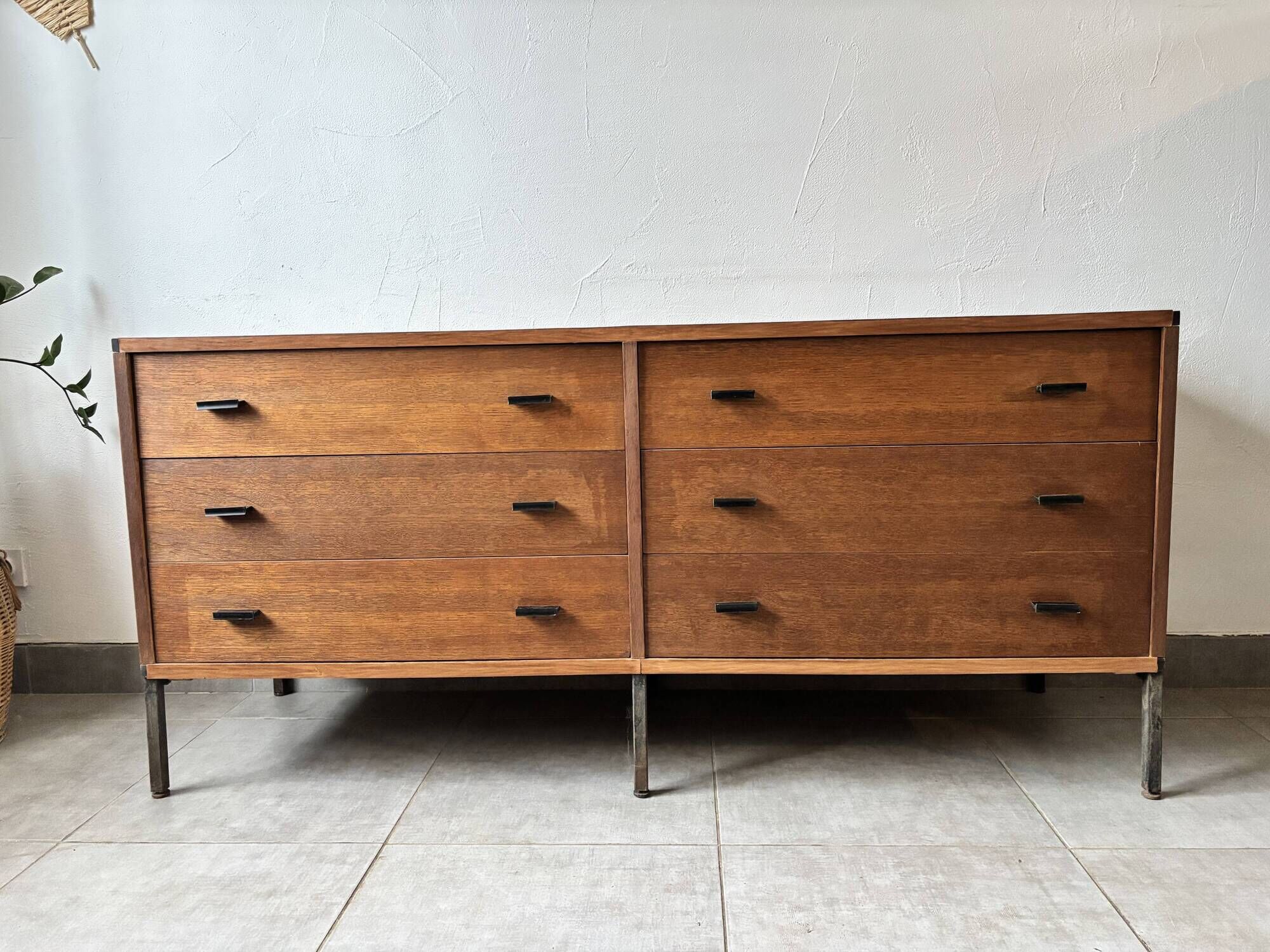 Vintage Scandinavian teak sideboard – 6 drawers – 1960s