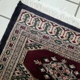 Tapis vintage ouzbek Bukhara fait main en laine – 55 x 65 cm – Années 1970