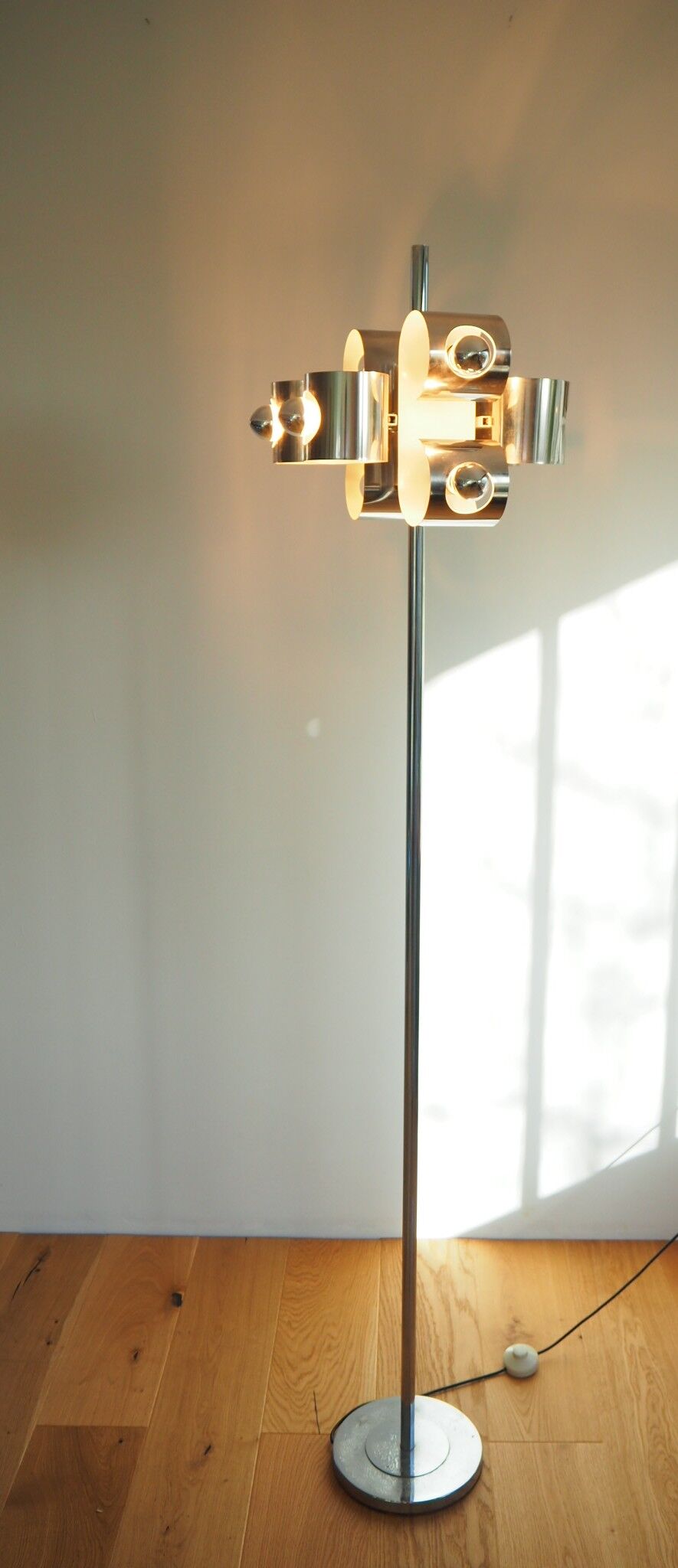 Vintage space age stainless steel floor lamp