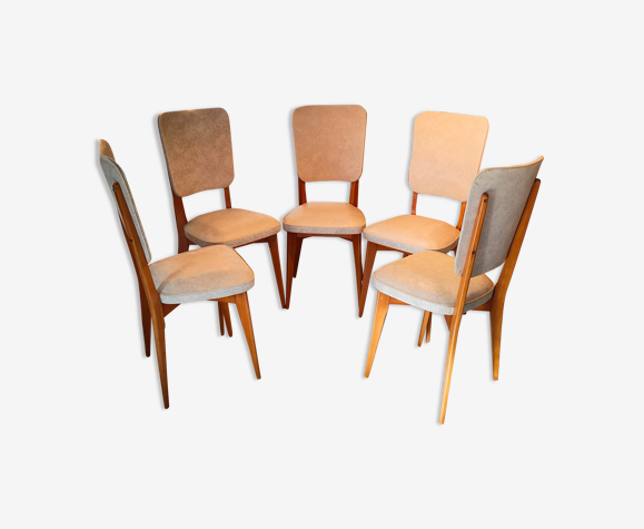 5 chaises scandinave 1960