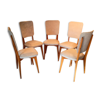 5 chaises scandinave 1960