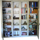 Library in old woodwork worn in off-white