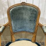 Fauteuil cabriolet de style Louis XV en hêtre