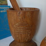 Mortar and pestle made of exotic African wood
