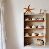 Linen-colored wooden shelf