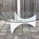 TZ75 round glass coffee table by Werner Blaser for 't Spectrum 1960s