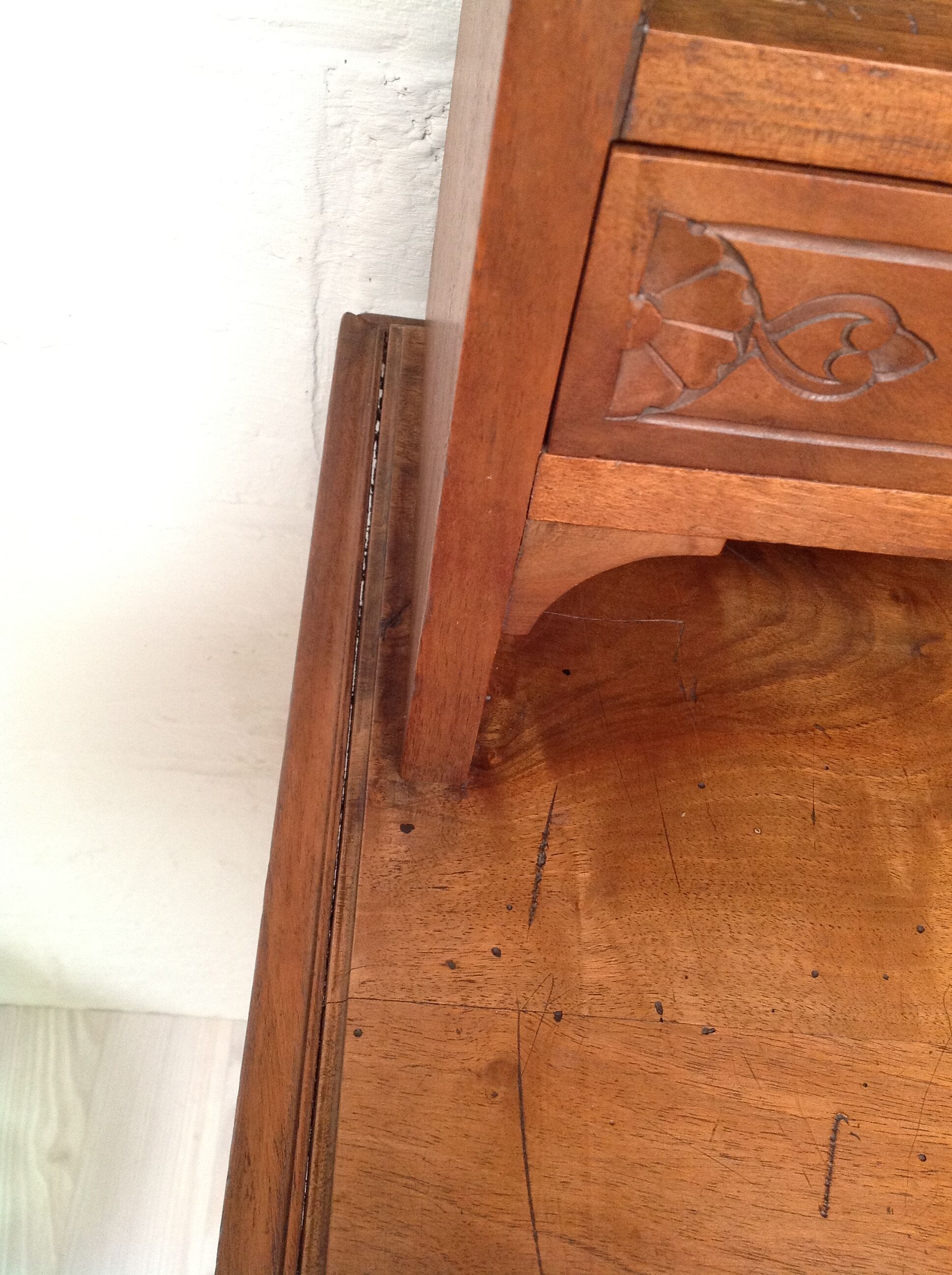 Secretary carved wood