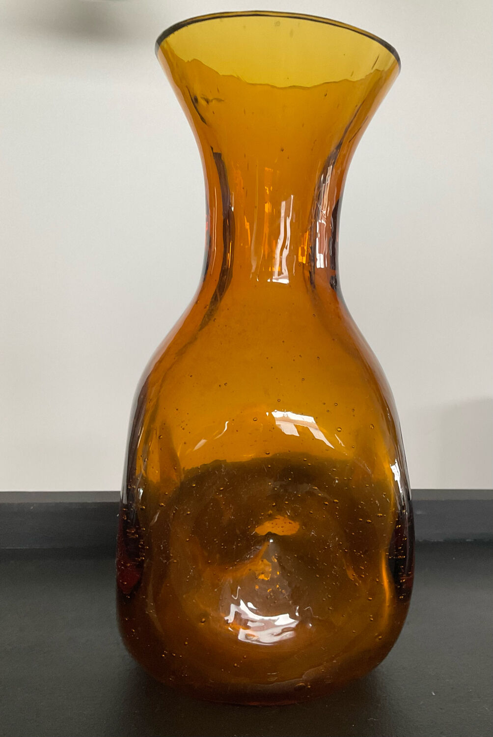 Vintage vase in bubbled glass paste