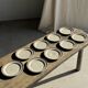 Set of 9 small dessert plates in porcelain from Sologne JO Moscow 198
