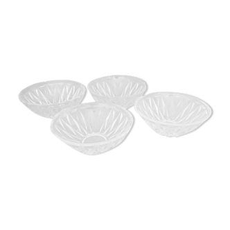 4 Cups in chiseled glass 70'