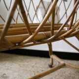 Vintage rattan cradle