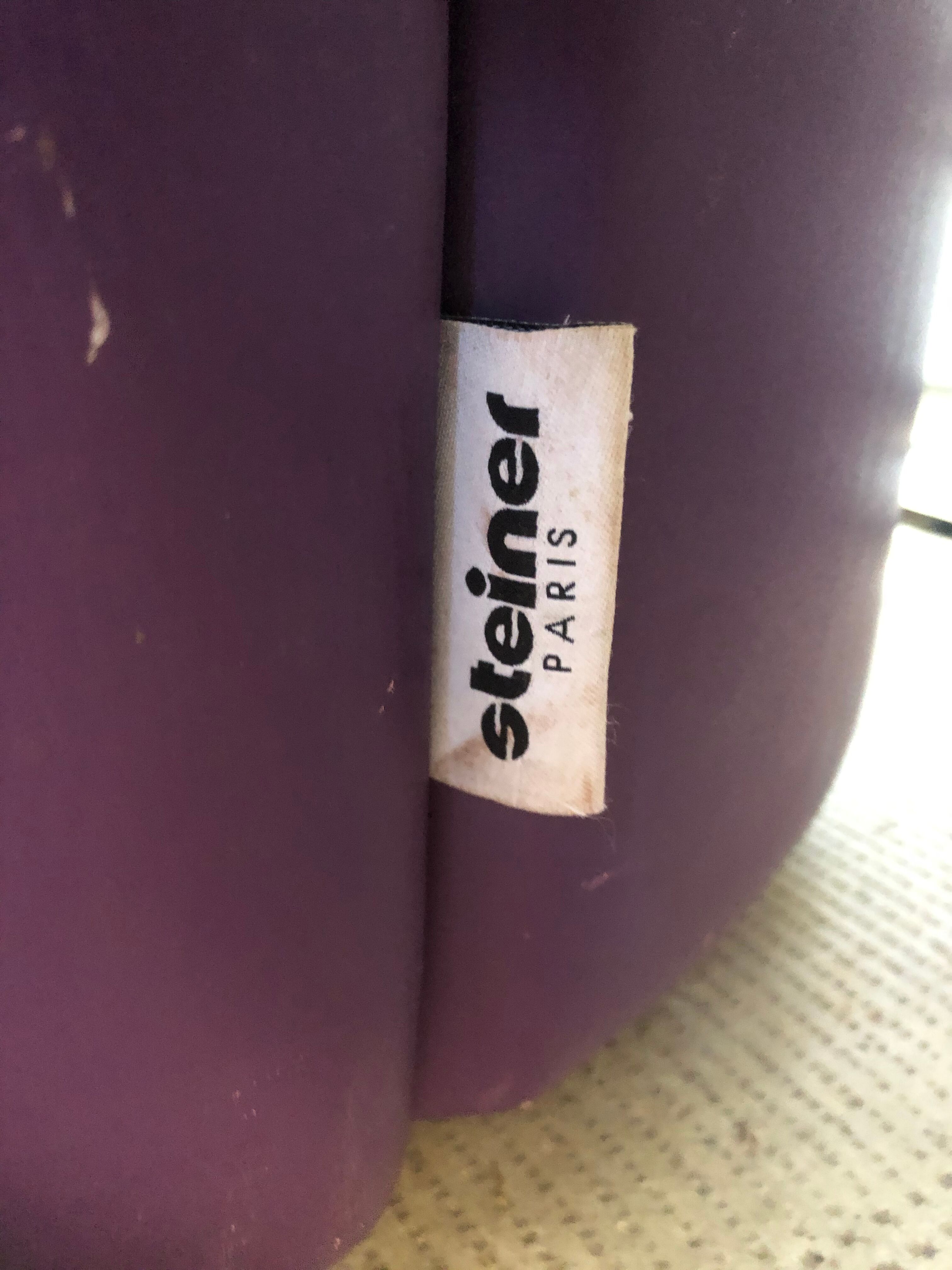 Steiner Bagatelle model armchair in purple leather