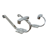 Pair of chrome metal coat hooks from the 1970s.