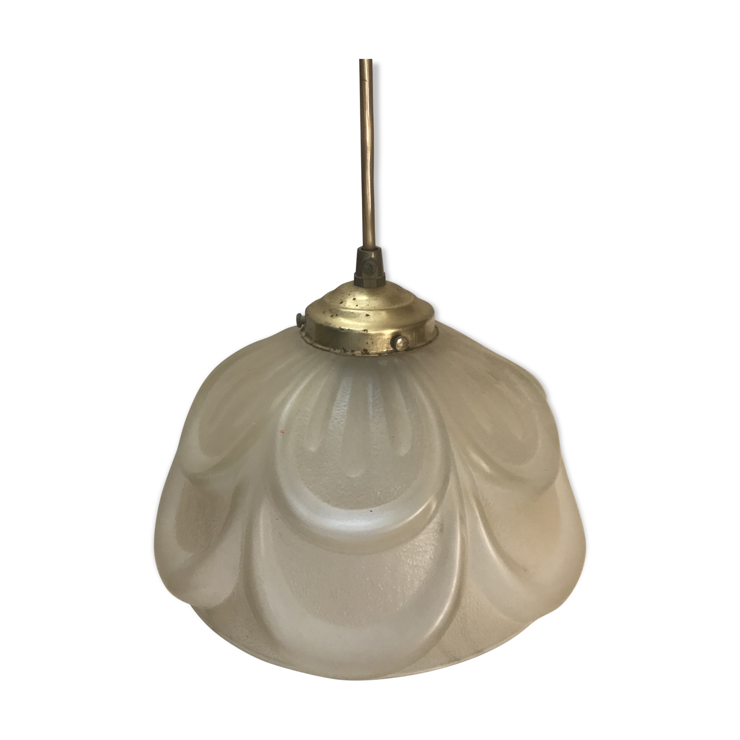 Old glass hanging moulded shape flowers 70 vintage years