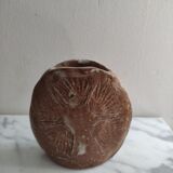 Vase en grès amande fossile