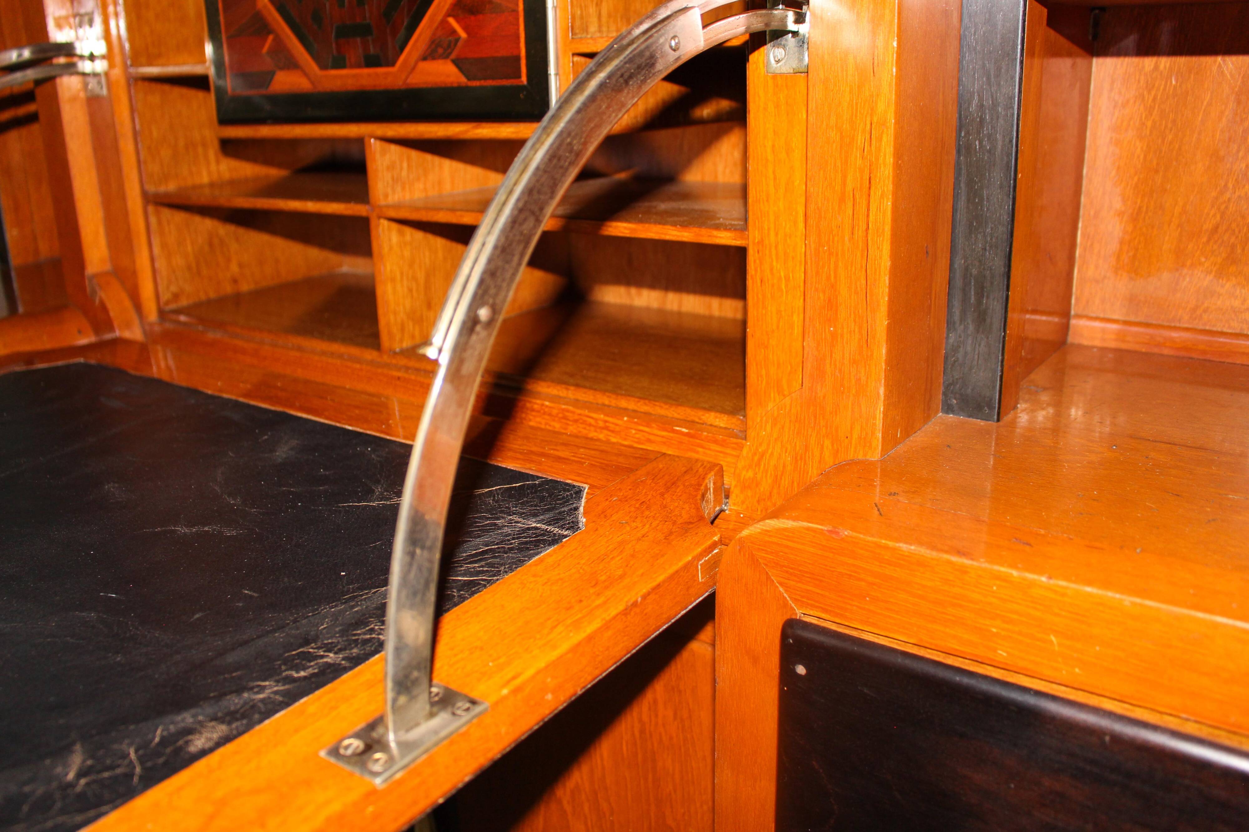 Solid high quality teak art deco secretaire by Gerson’s furniture store, produced in Bangkok, 1930s