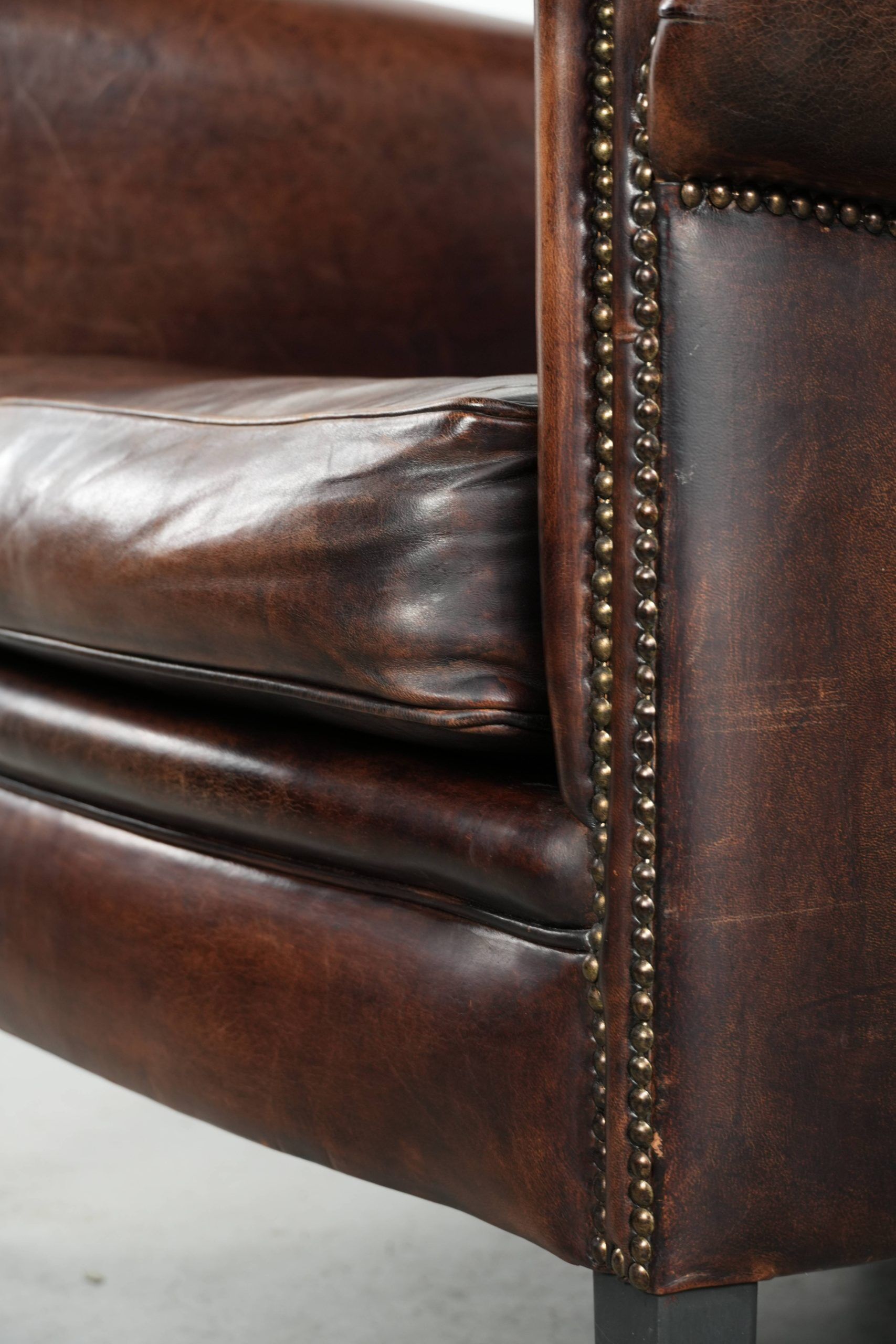 Sheepskin wingback armchair with beautiful deep and warm colours