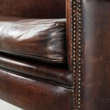 Sheepskin wingback armchair with beautiful deep and warm colours