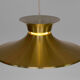 Brass colored aluminium pendant light, Denmark 1970s