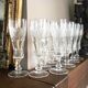 10 Bohemian flutes cut crystal
