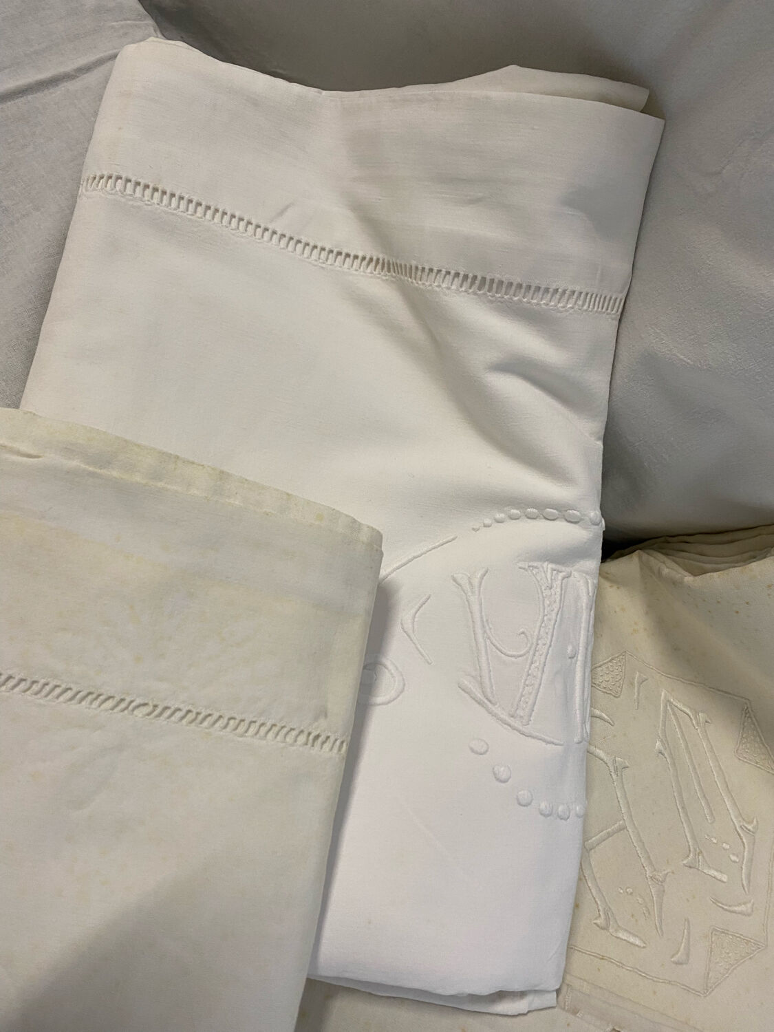 Antique embroidered sheets