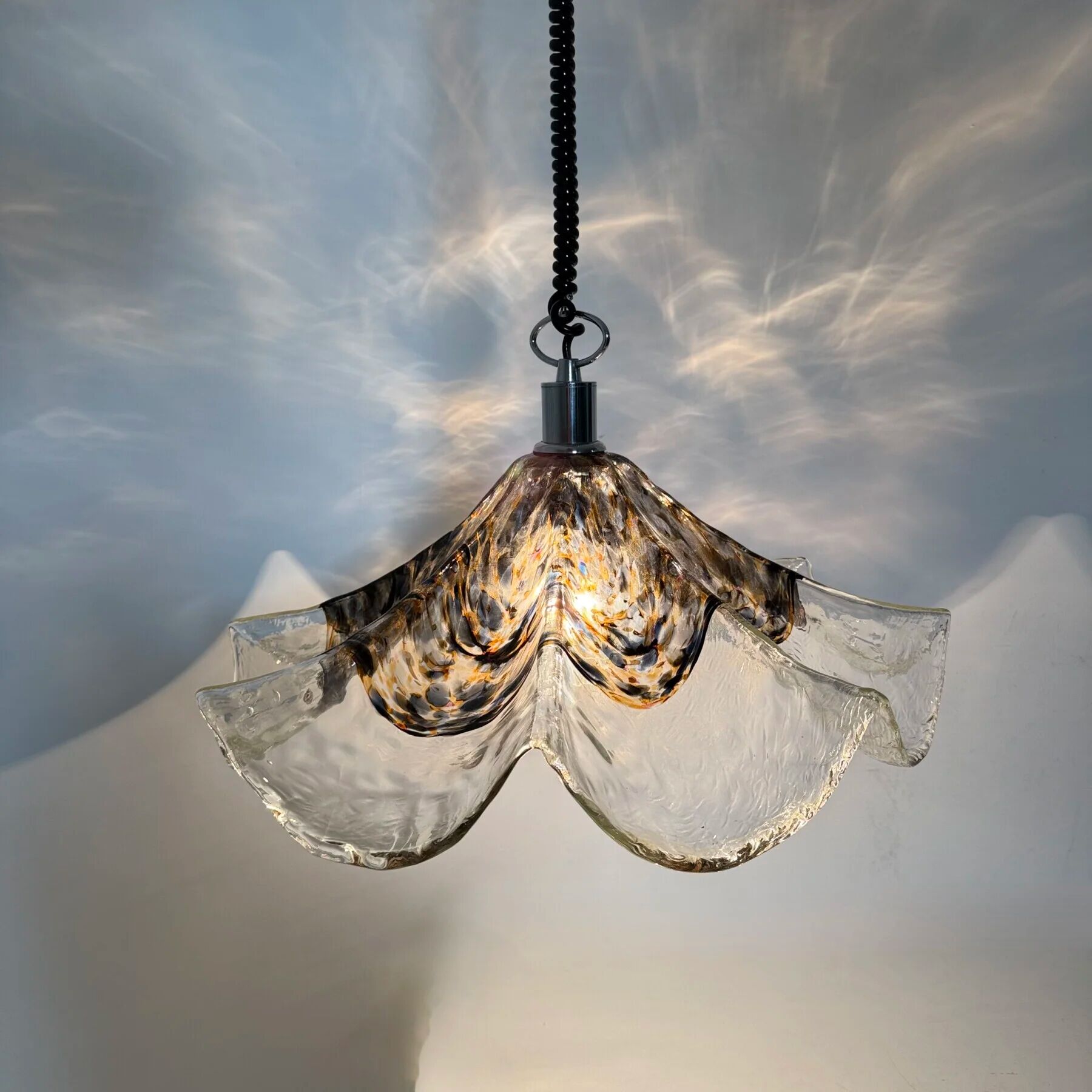 Lampe en verre et métal